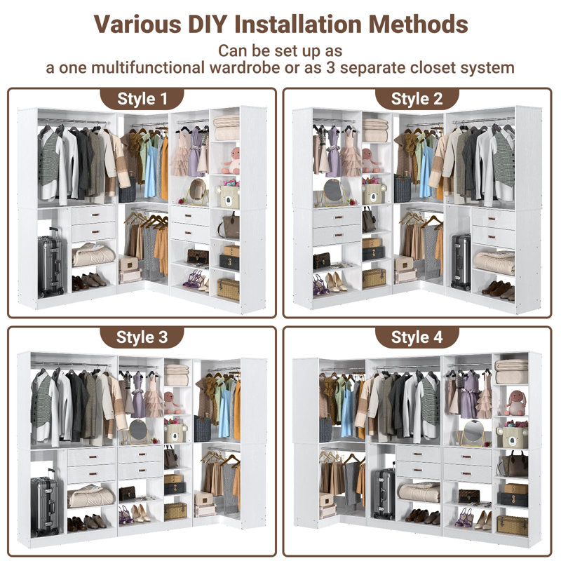 Rebrilliant Natashia 71'' - 110'' W Freestanding Closet System